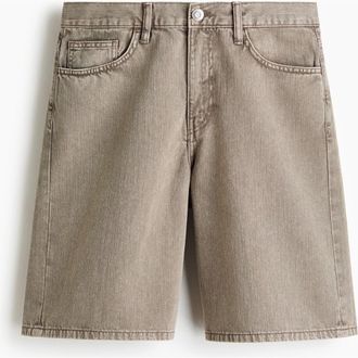 H&M Relaxed Denim Shorts in Beige at Nordstrom, Size 30