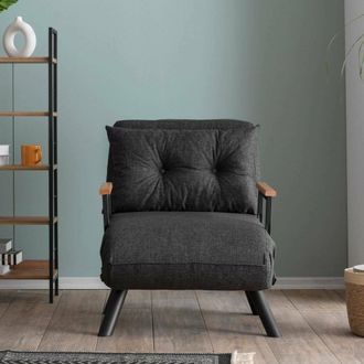 Dmora Sill&oacute;n Keoni, Reclinable, Brazos, Soporta Hasta 100 Kg, 60x78x78h Cm, Gris Ceniza