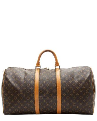 Louis Vuitton Brown Monogram Canvas Keepall 55 (Authentic Pre-Loved)