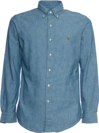 Polo Ralph Lauren Chambray Overhemd met Geborduurde Pony - Heren - Casual Overhemden - Blauw - S - Katoen - Overhemden