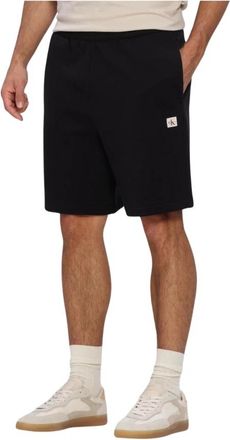 Calvin Klein EU 350Terry Badge Short - Heren - Korte Broeken - Zwart - XS - Katoen - Korte Broeken