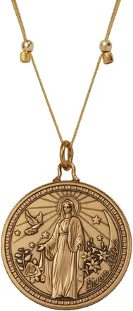 Livy Womens Mother Mary And Archangel Michael Protection Necklace In Antique Gold