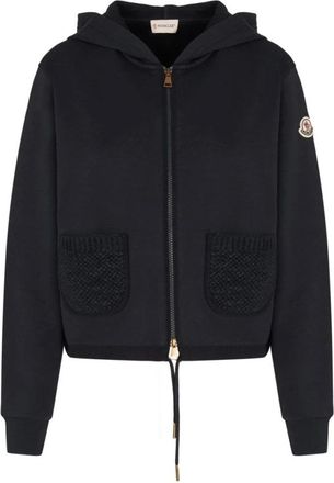 Moncler Zip-Up Cardigan - female - Moncler - Zip-throughs - Blue - S - Sweatshirts & Hoodies