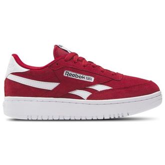 Reebok Womens Club C Double Revenge - Running Shoes - Flash Red / Black / Ftwr White Size 10.0
