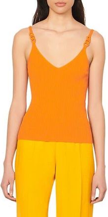 Sandro Logan Ribbed Tank Top in Orange at Nordstrom Rack, Size 3 (Fits Like 8 Us) / 40 Eu