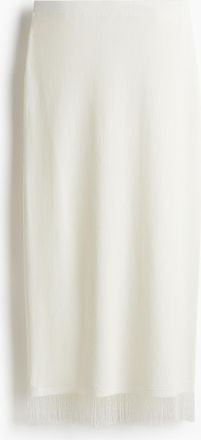 H&M Jupe mit Fransen - White