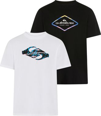 Quiksilver T-Shirt QUIKSILVER SURF SAFARI INSIDE QUAD PACK, Herren, Gr. XXL, schwarz, whit, Obermaterial: 100% Baumwolle, Shirts T-Shirt, f&uuml;r Erwachsene, Kurzarm