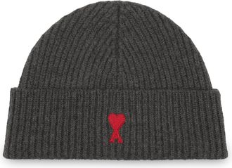 Ami Quota Red Ami De Coeur Knit Beanie