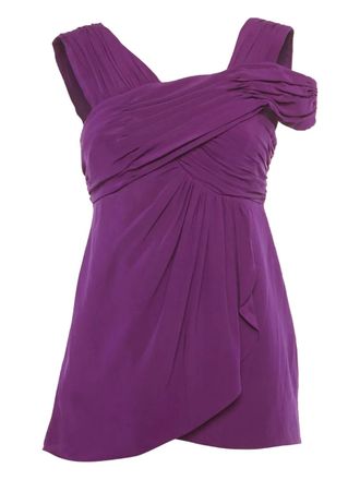 Nicole Miller ruched top - women - Silk/Spandex/Elastane/Polyester/Spandex/Elastane - S - Purple