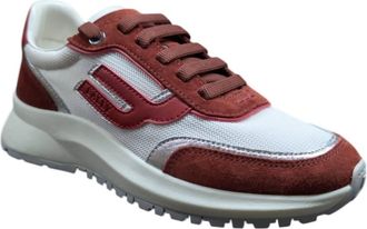 Bally Womens Demmy Heritage Leather Sneakers In Red/white/silver