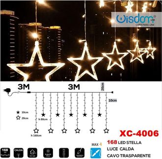Trade Shop Trade Shop - Luminosa Luminosa Natalizia 168 Led Con Luces Calda Cavo Transparente Xc-4006