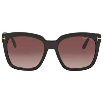 Tom Ford Amarra Red Gradient Square Ladies Sunglasses FT0502 01T 55
