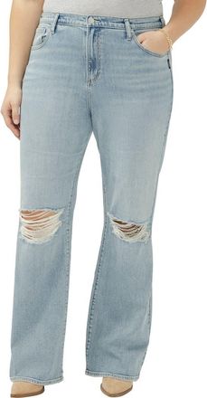 Silver Jeans Co Highly Desirable Ripped Trouser Jeans in Corfu at Nordstrom, Size 16W X 31