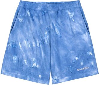 Sporty & Rich logo-embroidered cotton track shorts - unisex - Cotton - S - Blue