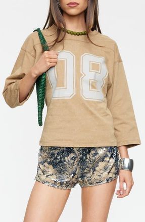 Lioness City Graphic T-Shirt in Camel at Nordstrom, Size X-Small