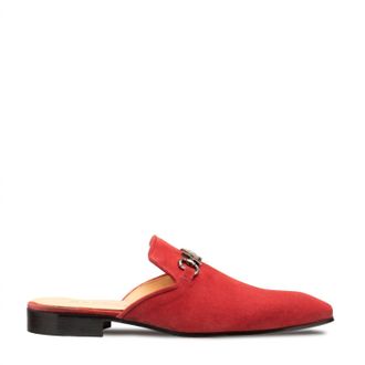 Mezlan Mens Icon Slip On Mule Suede In Red