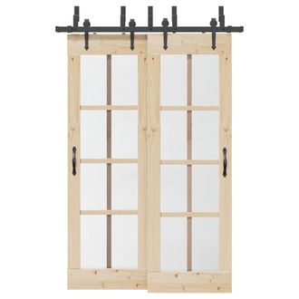 Berkfield Home Sliding Door Hardware Kit 152, 5 cm Steel Black
