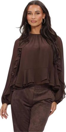 Y.A.S Y.a.s - Yasmilva LS TOP - Dames - Blouses & Shirts - Bruin - Maat: M