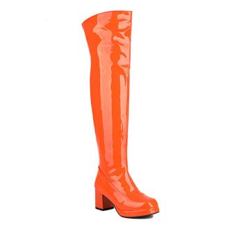 Generic Orange,3.5 UK,Platform Knee High Boots for Womens Chunky Block Heel Tall Boot Side Zipper Party Club Fall Winter Dress Shoes