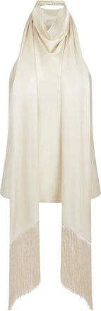 Nina Ricci Tops, Dames, Beige, XL, Satijn, Roomkleurige Halternek Satijn