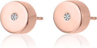 Monica Vinader Rose Gold Linear Solo Stud Diamond Earrings Diamond