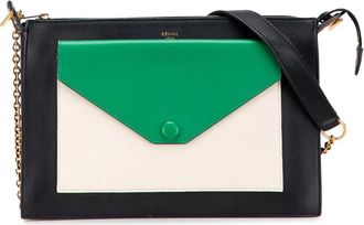 Celine Borsa a tracolla Tricolour Pocket Envelope in pelle 2014 - Nero
