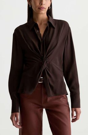 AG - Adriano Goldschmied Bel Twisted Shirt in Burnt Umber at Nordstrom, Size X-Large
