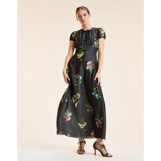 Cynthia Rowley Printed Lurex Midi Dress