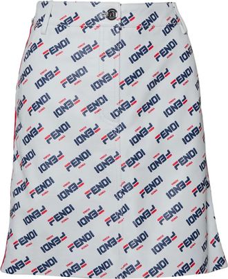 Fendi Gonna Roma con stampa - Bianco