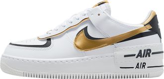 Nike Nike Air Force 1 Shadow Womens Shoes (White/Black/Metallic Gold), White/Black/Metallic Gold, 8.5