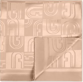 Furla Lotus Stole 70x200 Cipria Pink Arco Dama Print Jacquard Silk Woman