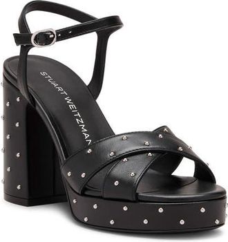 Stuart Weitzman Dayna Sostud Platform Sandal in Black at Nordstrom, Size 10.5