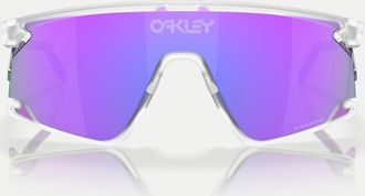 Oakley Bxtr - Occhiali da sole a mascherina in metallo trasparente opaco con lenti specchiate lilla