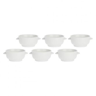 OEM No Name Set Di 6 Ciotole Per Zuppa Terrine, Bianche, 12,5 Cm - Perfette Per LUso Quotidiano