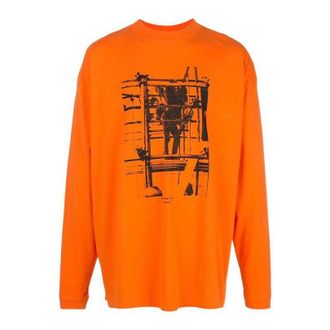 Off-white Arrow Logo Pattern Printing Long Sleeves Orange OMAB032F191850071910