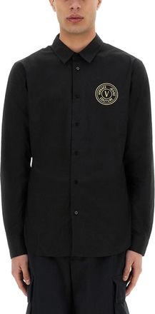 Versace Jeans Couture Shirt With V-Emblem-Uomo