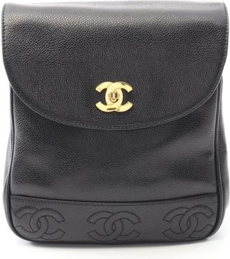 Chanel Black Grained Calfskin Backpack (Pre-Owned)