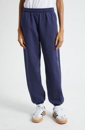Sporty & Rich Gender Inclusive NY Health Club Fleece Sweatpants in Dark Navy at Nordstrom, Size X-Small