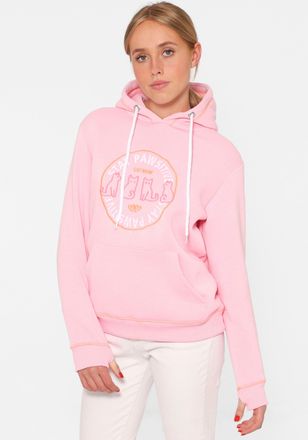 Zwillingsherz Hoodie ZWILLINGSHERZ Cat Mom, Damen, Gr. XXL, rosa, Sweatware, Obermaterial: 50% Baumwolle, 50% Polyester, regular fit normal, V-Ausschnitt, angesetzt