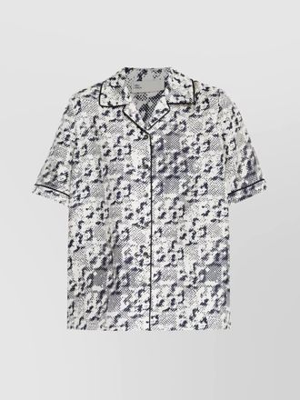 Tory Burch silk short-sleeve logo-print shirt