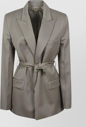 Victoria Beckham belted waist tailored jacket single breasted