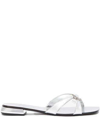 Roberto Cavalli embellished strap sandals - women - Bos Taurus/Bos Taurus/Bos Taurus - 39 - Silver