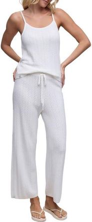Barefoot Dreams CozyChic Ultra Lite Pointelle Tank in Pearl at Nordstrom, Size Medium