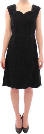 Dolce & Gabbana Zwart Bloemenkant Sicili&euml; Catwalk Jurk - Dames - Casual kleedjes - Zwart - S - Katoen - Kleedjes