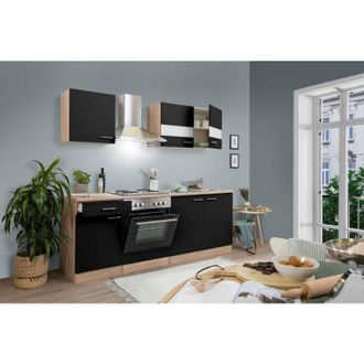 Respekta Cucina blocco cucina blocco cucina componibile rovere nero merle 210 cm Respekta