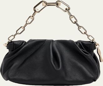 Christian Louboutin Eva Small Pleated Shoulder Bag in Nappa Leather