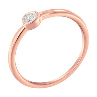 House of Brilliance 14K Rose Gold Plated Silver Miracle Set Diamond Accent Ring in Rose Gold Over Silver at Nordstrom, Size 6