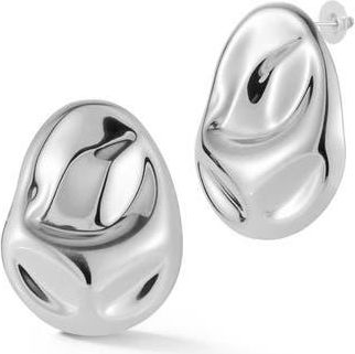 Sphera Milano Hammered Stud Earrings in Silver at Nordstrom Rack