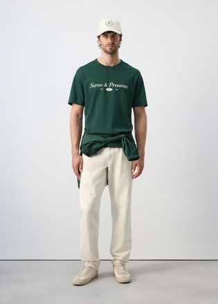 Mango Maglietta 100% cotone stampata verde scuro - Uomo - XL - MANGO MAN