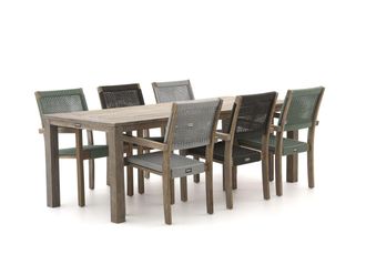 Rough Country Rustic Furniture ROUGH-L Rope/ROUGH-S 220cm dining tuinset 7-delig stapelbaar